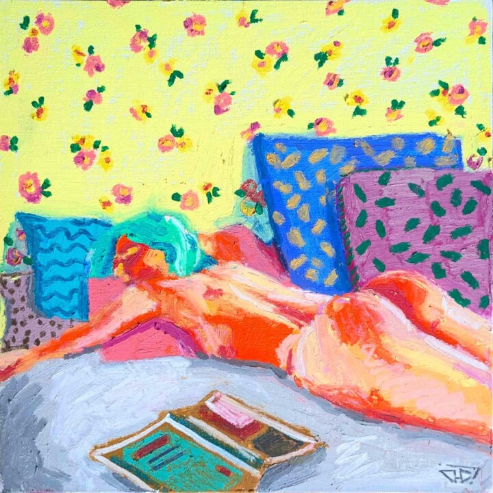 Andréa n'avait jamais été aussi heureuse 绘画, 11.8x11.8 in