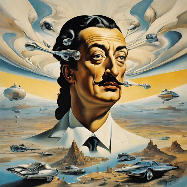 数字艺术 标题为“Salvador Dali and t…” 由Reskatorsilver, 原创艺术品, AI生成的图像