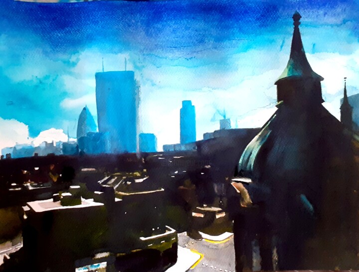 Vue sur Londres Tablo, 11,8x15,8 in