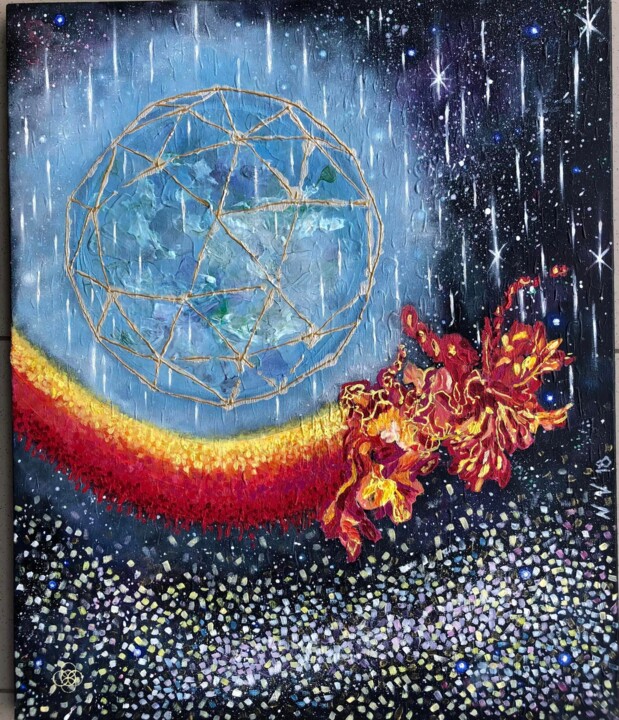 Космический Феникс. Возрождение 绘画, 23.6x19.7 in