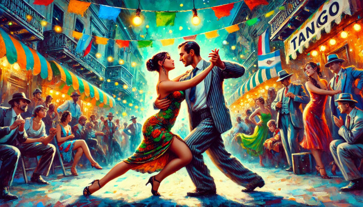 Vibrant Tango at a Lively Street Festival 数字艺术
