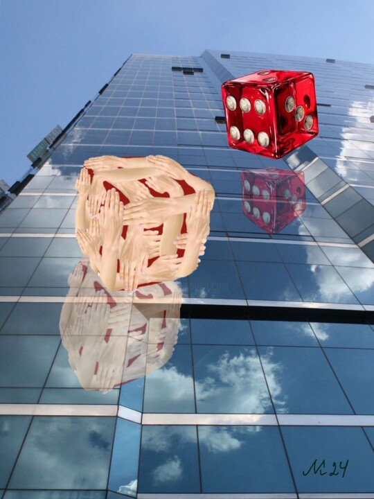Game of dice 数字艺术, 23.6x15.8 in