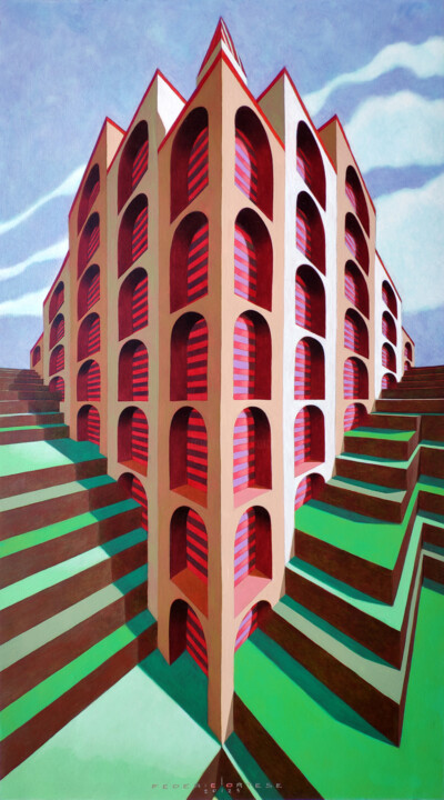 Painting titled "A virtual model, th…" by Federico Cortese, Original Artwork, Oil
