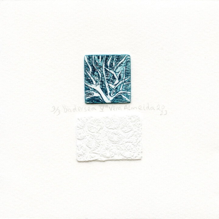 Undersea 5, tree coral Printmaking, 4.7x4.7 in