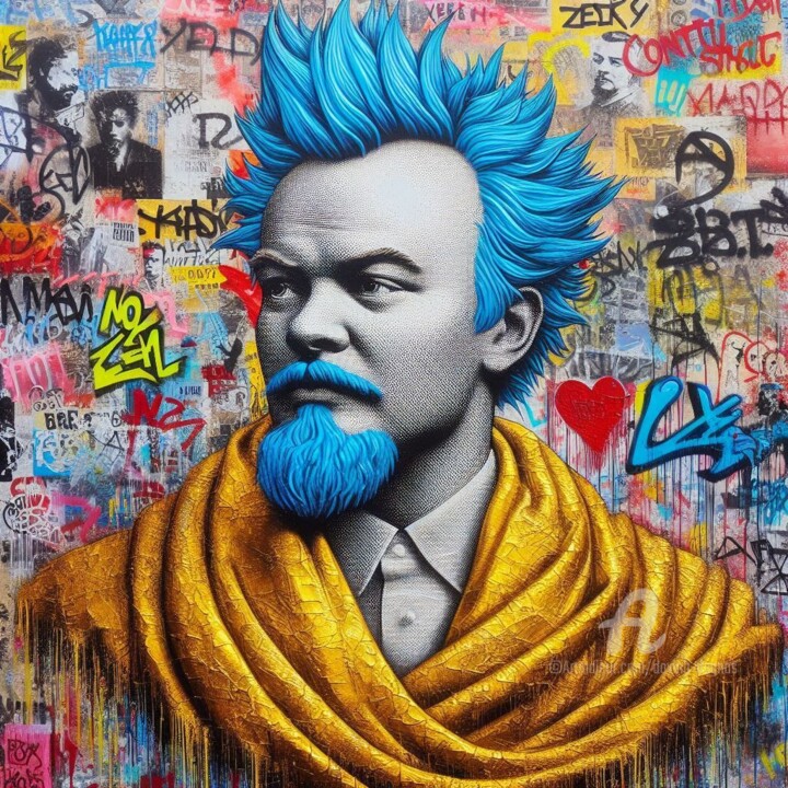 Lenin Punk Digital Arts, 19.7x19.7 in