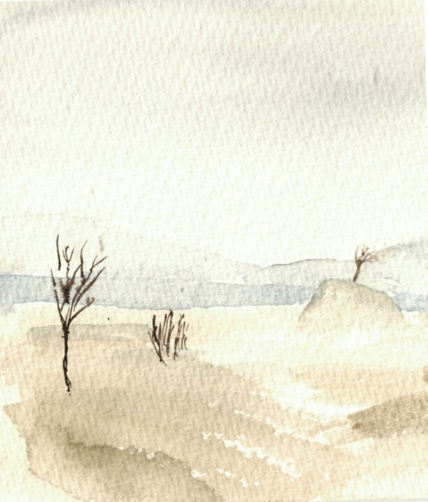 Grave of a chieftain, lake Roxen Картина, 5,3x4,7 in
