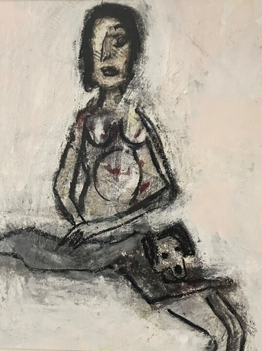 Femme au chien Tekening, 19,7x27,6 in