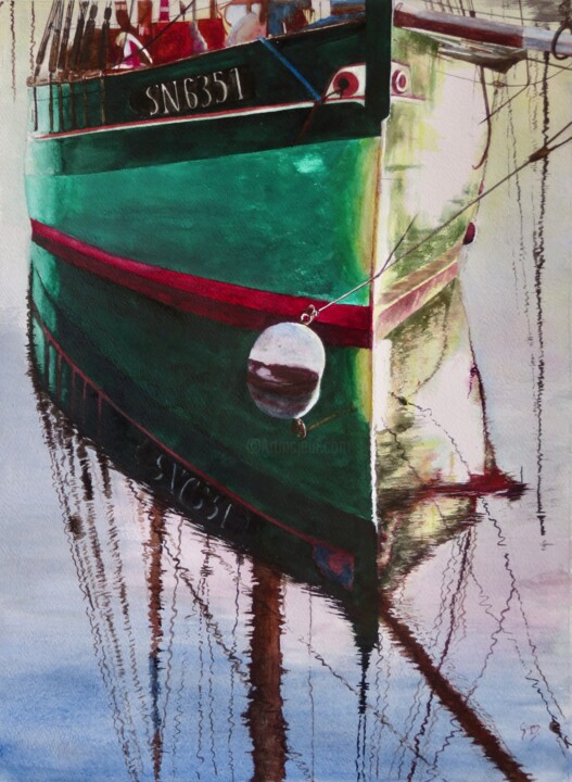 Soleil levant au port Картина, 21,7x15,8 in