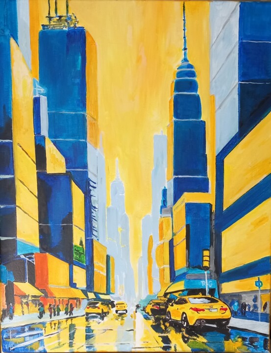 Yellow street 绘画, 19.7x15.8 in
