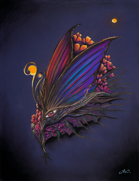 Dark side of Little Moon 绘画, 25.6x19.7 in