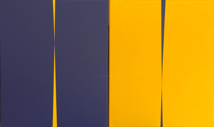「Vanishing Point I &…」というタイトルの絵画 Jean-Marc Gardeuxによって, オリジナルのアートワーク, アクリル ウッドストレッチャーフレームにマウント