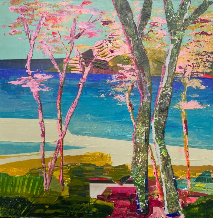 Entre les Arbres Painting, 15.8x15.8 in