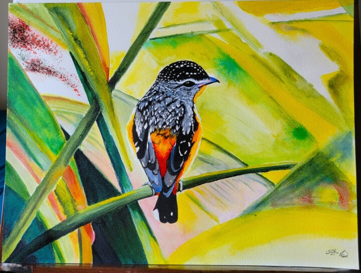 L'oiseau, ce musicien 绘画, 16.1x12.2 in