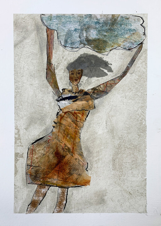 Painting titled "With hands in the c…" by Claudia König (koenigsfigurine), Original Artwork, Acrylic