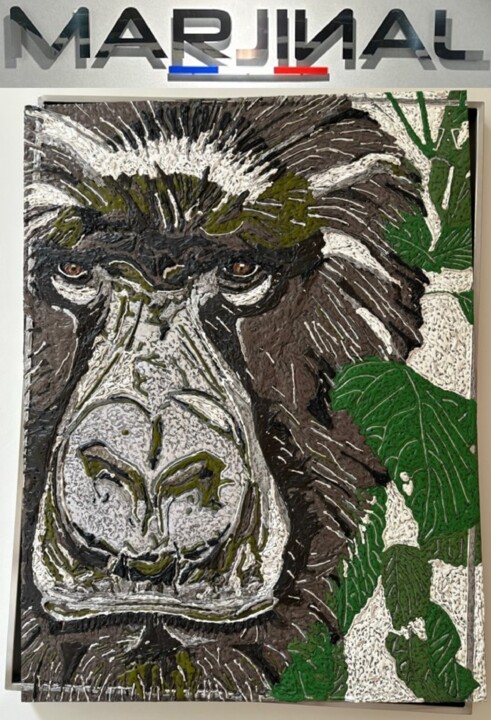 Peinture intitulée "PRIMATE / SCULPTURE…" par Marjinal Artiste Peintre Décalé Français, Œuvre d'art originale, Acrylique Mon…