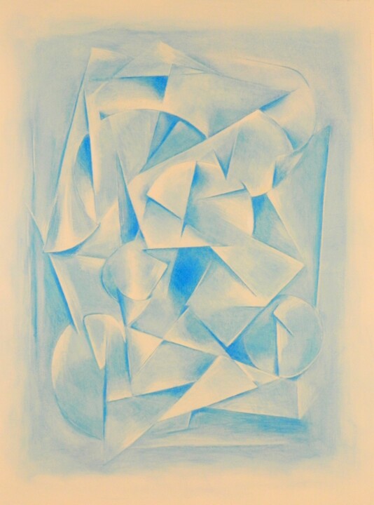 Cubism in Blue 60x45cm 图画, 23.6x17.7 in