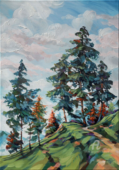 Mountain Path / Bergpfad 绘画, 39.4x27.6 in