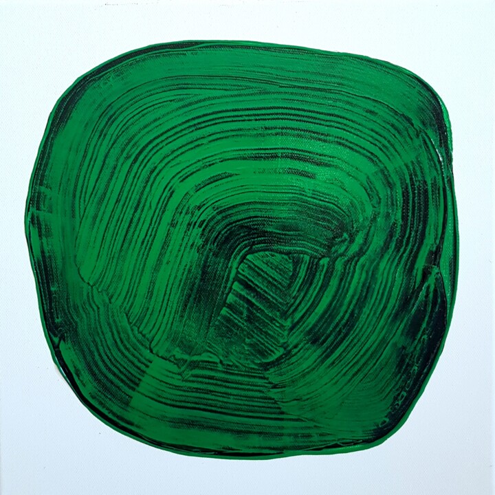 绘画 标题为“GREEN DOT” 由Anne Girault Bardaud, 原创艺术品, 丙烯 安装在木质担架架上