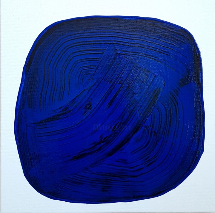 绘画 标题为“BLUE DOT” 由Anne Girault Bardaud, 原创艺术品, 丙烯 安装在木质担架架上