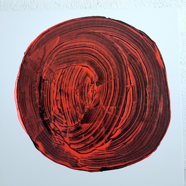 绘画 标题为“RED DOT” 由Anne Girault Bardaud, 原创艺术品, 丙烯 安装在木质担架架上