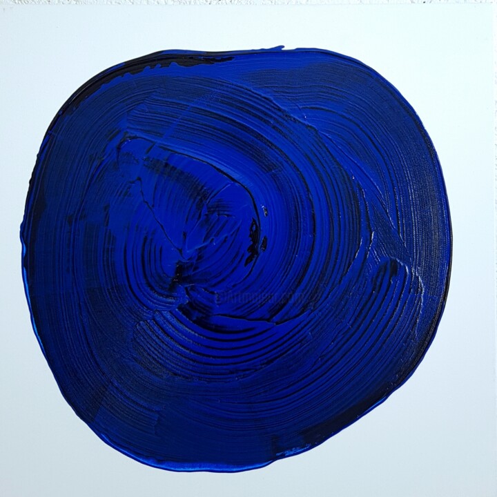 绘画 标题为“BIG BLUE SPOT” 由Anne Girault Bardaud, 原创艺术品, 丙烯 安装在木质担架架上
