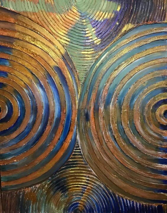Concentric Echoes 绘画, 48x36 in