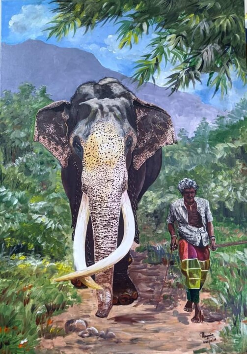 Companion of the Gentle Giant Pittura, 40x28 in