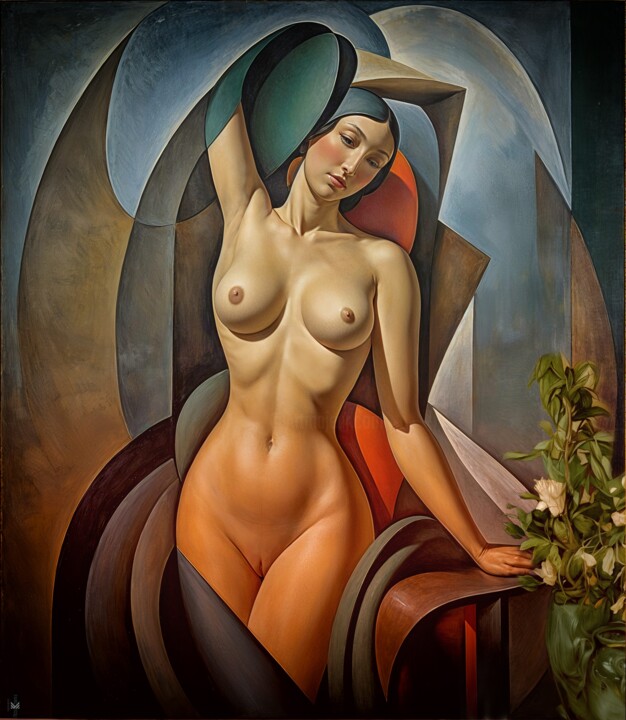 Arts numériques intitulée "ÉMÉRA (60cm x 53cm)" par Nictsi Khamira, Œuvre d'art originale, Peinture numérique