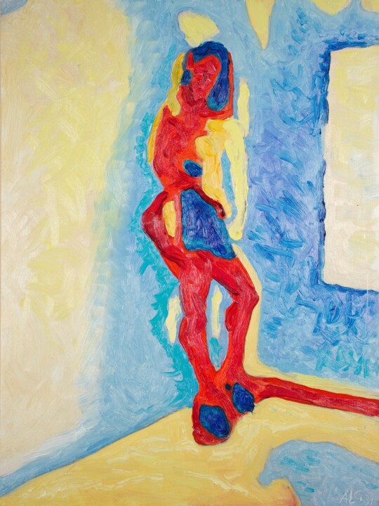 Interieur mit einer jungen Frau Painting, 17.3x13 in