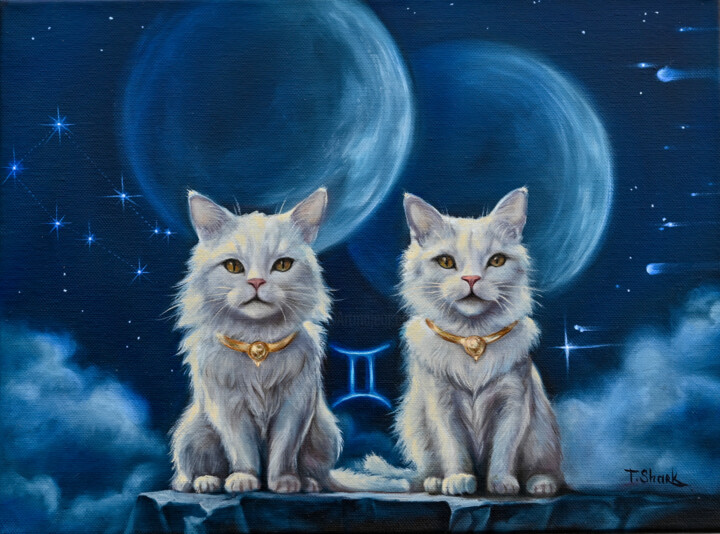 zodiac sign twins 绘画, 11.8x15.8 in