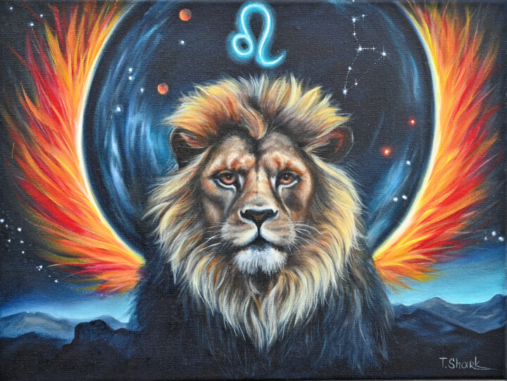 zodiac sign leo 绘画, 11.8x15.8 in