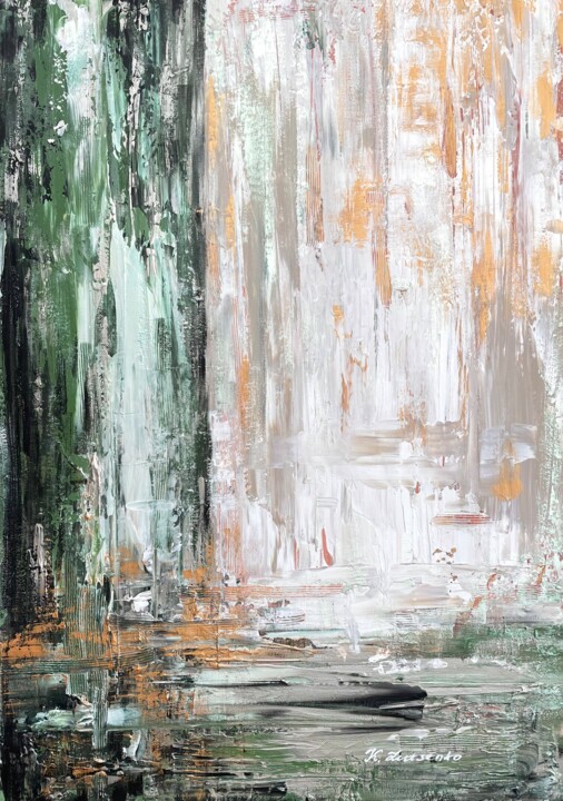 Pittura intitolato "Veil of the Forest" da Ksenia Lutsenko, Opera d'arte originale, Acrilico