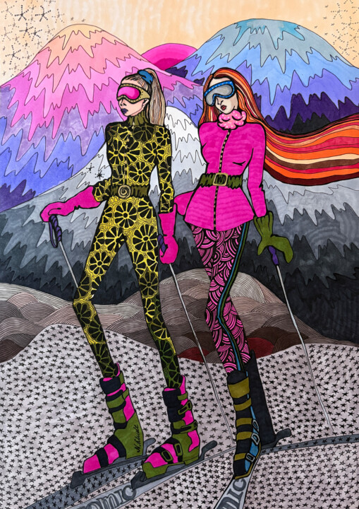 "Ski in St.Moritz" #1 Resim, 16,5x11,8 in