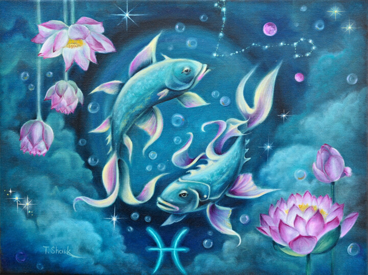 zodiac sign fish Ζωγραφική, 11,8x15,8 in