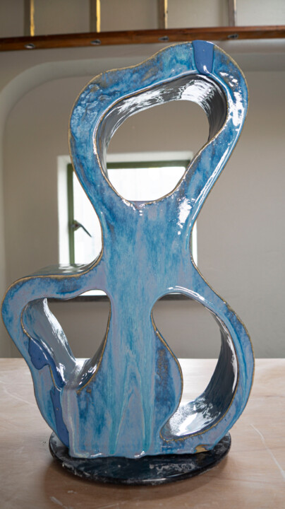 Flow of Blue 雕塑, 19.3x8.9 in