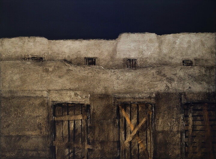 Painting titled "Sistemi di chiusura" by Gennaro Corbi, Original Artwork, Acrylic Mounted on Wood Stretcher frame