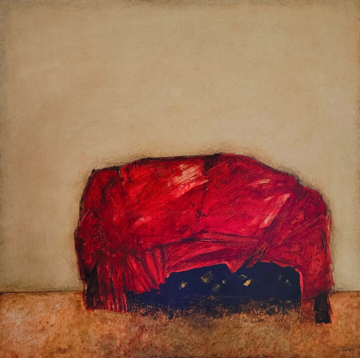 Painting titled "Natività" by Gennaro Corbi, Original Artwork, Acrylic Mounted on Wood Stretcher frame