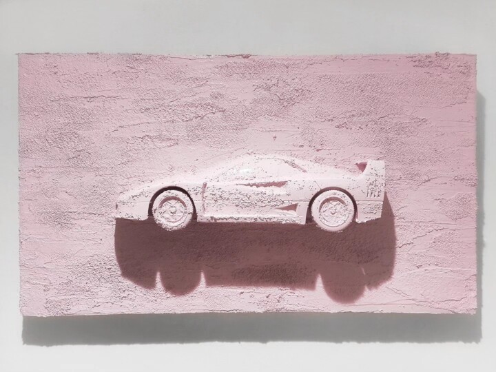 F40 in Pink 绘画, 13x21.7 in