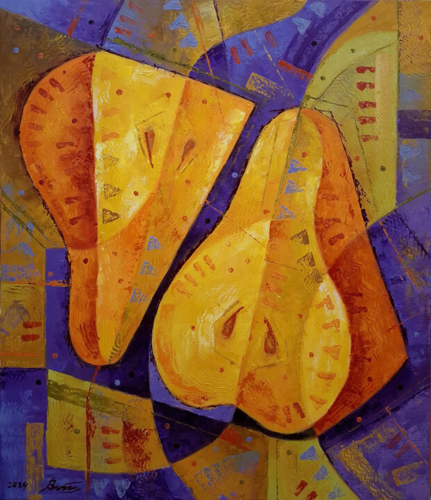 Still life with pears 绘画, 27.6x23.6 in