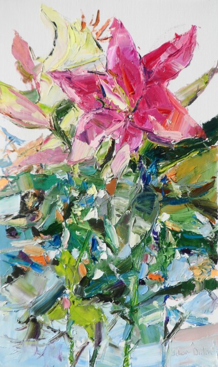 lily flowers 绘画, 19.7x11.8 in