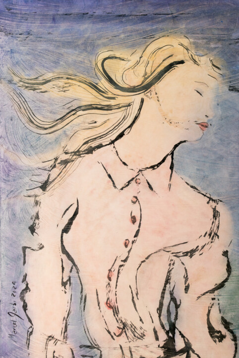 Her magic swirl 绘画, 27.6x18.5 in