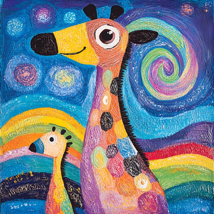 Van Gogh's giraffes 数字艺术