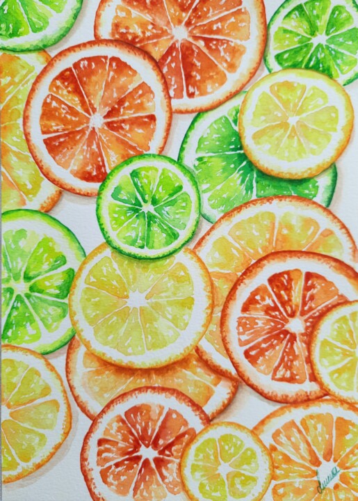Sliced Citrus Картина, 11,4x8,3 in