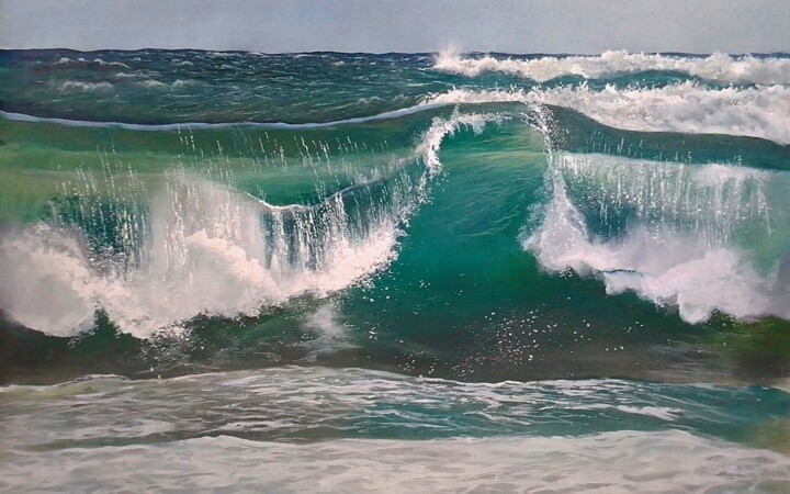 Transparent wave 绘画, 35x50 in