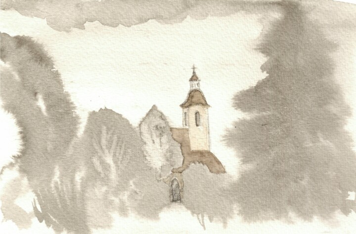 Vreta cloister, summer Ζωγραφική, 7,1x10 in