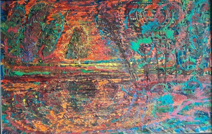 Картина под названием "SUNSET ~ ЗАКАТ. Ром…" - Anatolii Zhamoido, Подлинное произведение искусства, Масло