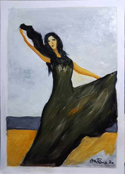 Pizzicata dalla Taranta 绘画, 17.7x12.6 in