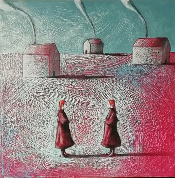 Painting titled ""Gemini"" by Barbara Ruzziconi, Original Artwork, Acrylic