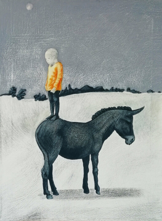 Painting titled ""Guardiano della va…" by Barbara Ruzziconi, Original Artwork, Acrylic