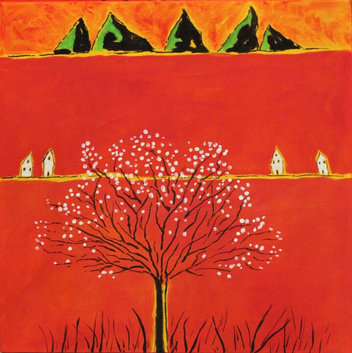 Painting titled "La primavera ritorn…" by Gianni Mantovani, Original Artwork, Acrylic Mounted on Wood Stretcher frame